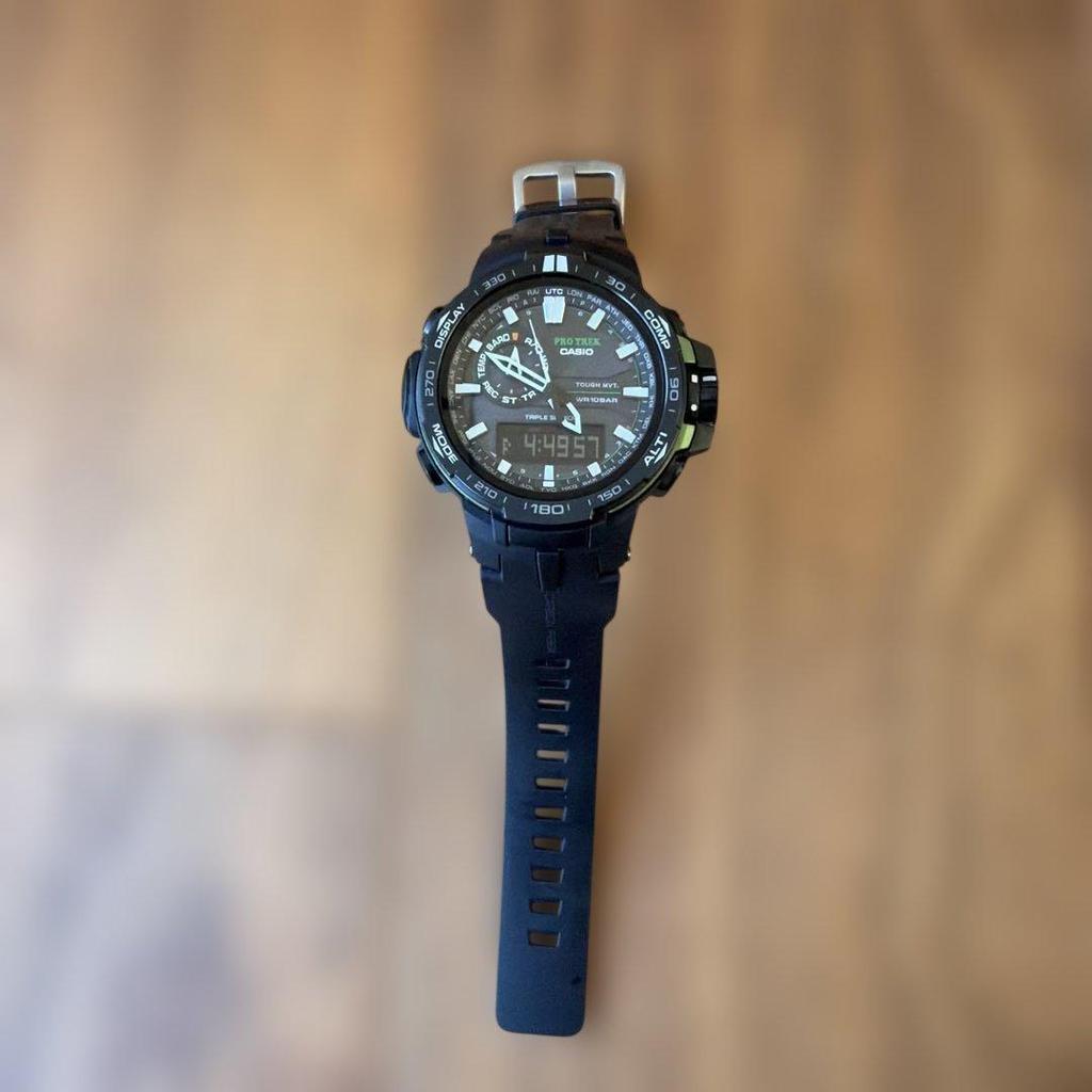 Used CASIO PRO TREK Triple Sensor Radio Solar