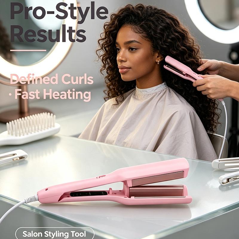 French Egg Roll Curling Iron - Wave Pattern Ion Hair Clips Curling Tool, Suitable for Large Wave Curls and Wool Curls