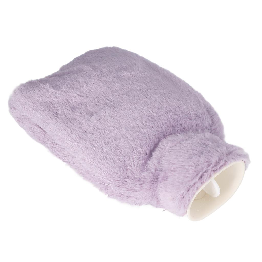 Hot Water Bag Double Insert Pocket PVC Liner Washable Cover 1000ml Capacity Warm Water Bag for Home Purple