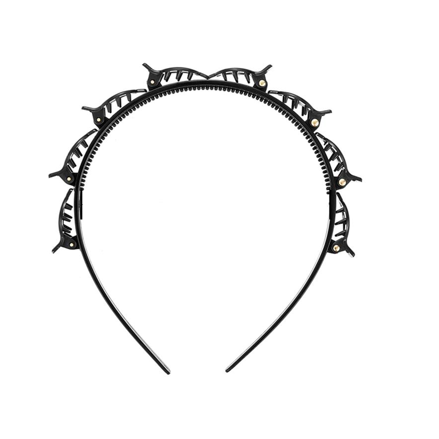 Wykwintna wielowarstwowa, wydrążona opaska na głowę Girl Bangs Clip Hair Band