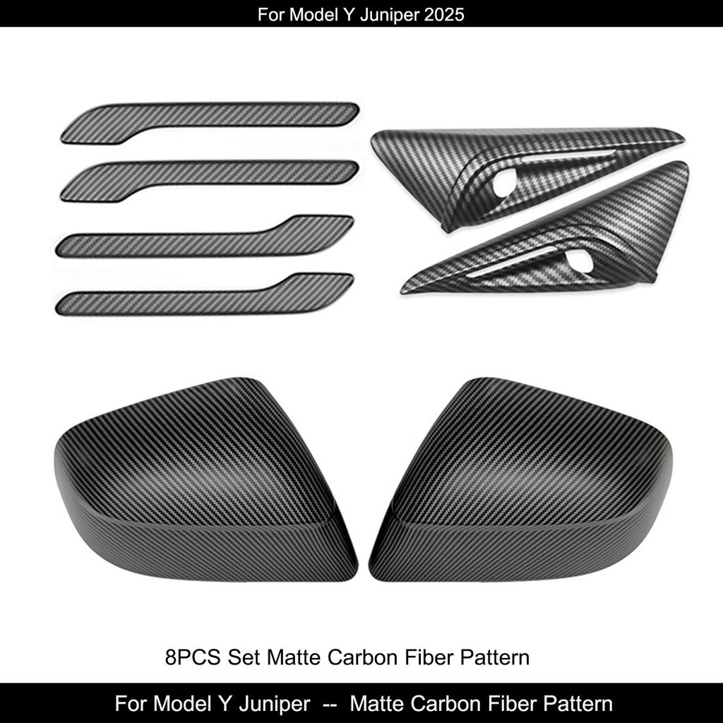 For Tesla Model Y Juniper Exterior Rearview Mirror Carbon Fiber ABS Protective Cover Rear-vision Mirror Shell Side Camera Cover