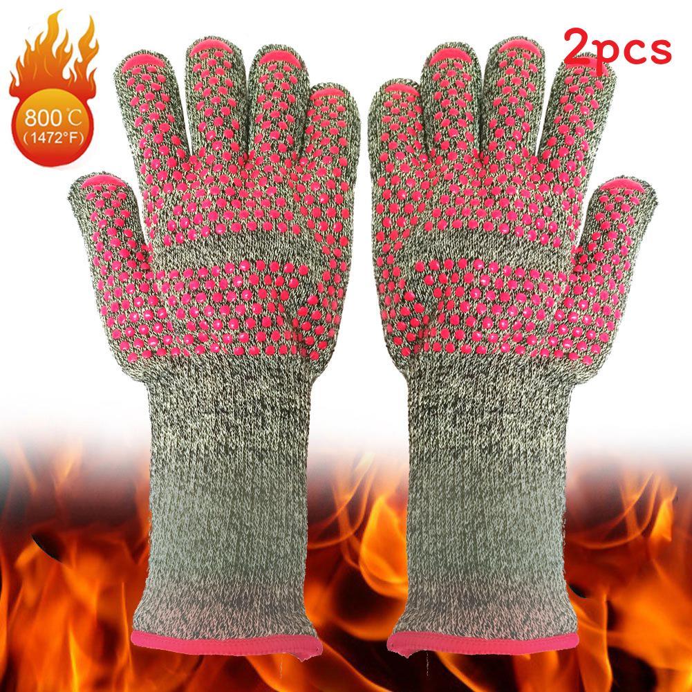 Luvas Resistentes ao Calor para Churrasco com Pegada de Silicone para Grelhar e Cozinhar ao Ar Livre