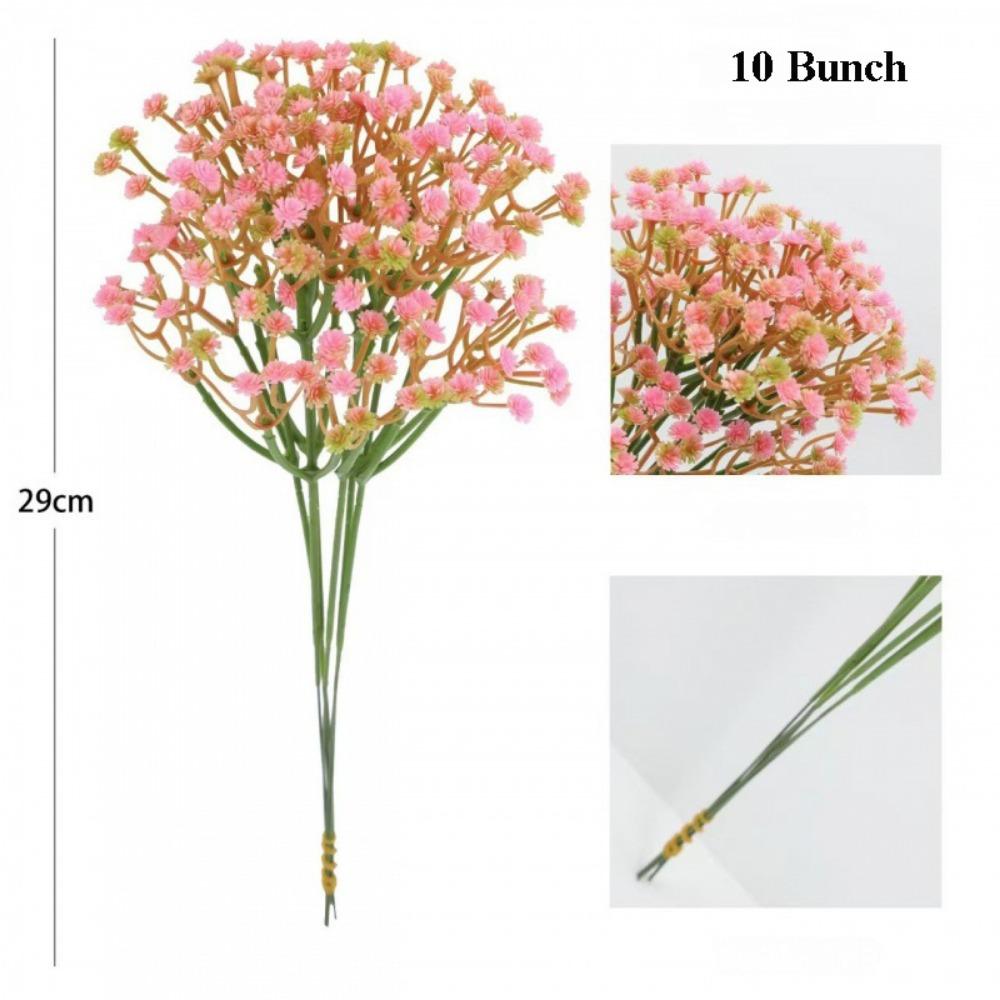 

10 Bunch Plastic Artificial Flowers Gypsophila 29cm 7 Colors Garden Wedding Decoration Vase Flowers Wedding Home Decoration рожевий