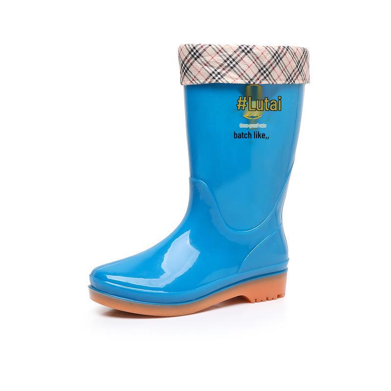 Lutai Herren PVC High-Top Regenstiefel - Verschleißfest, Kältebeständig, Plus Samt, Verdickt für Bau und Autowäsche.
