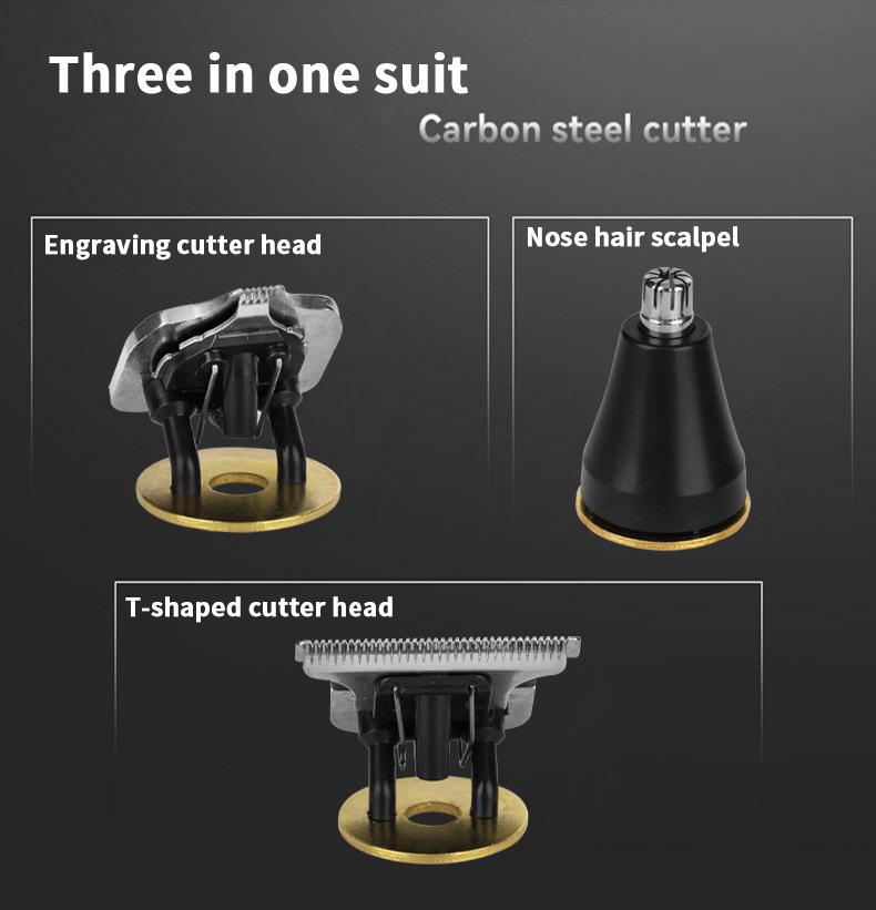 Rechargeable T9 Bald Electric Hair Clipper & Razor with Carving Mark Design