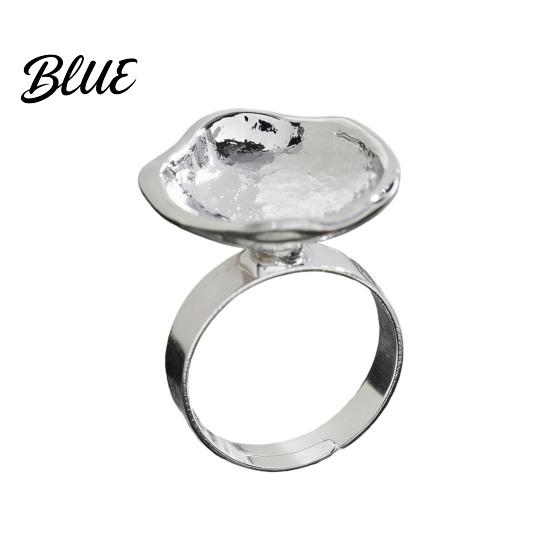 Mixed Metal Statement Ring Finger Imitation Pearl Embellishment Artistic Irregular