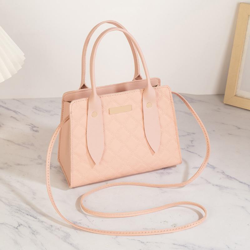 

Розовый свежий и милый стеганый вышитый женский кроссбоди большой вместимости, портативный женский розовый