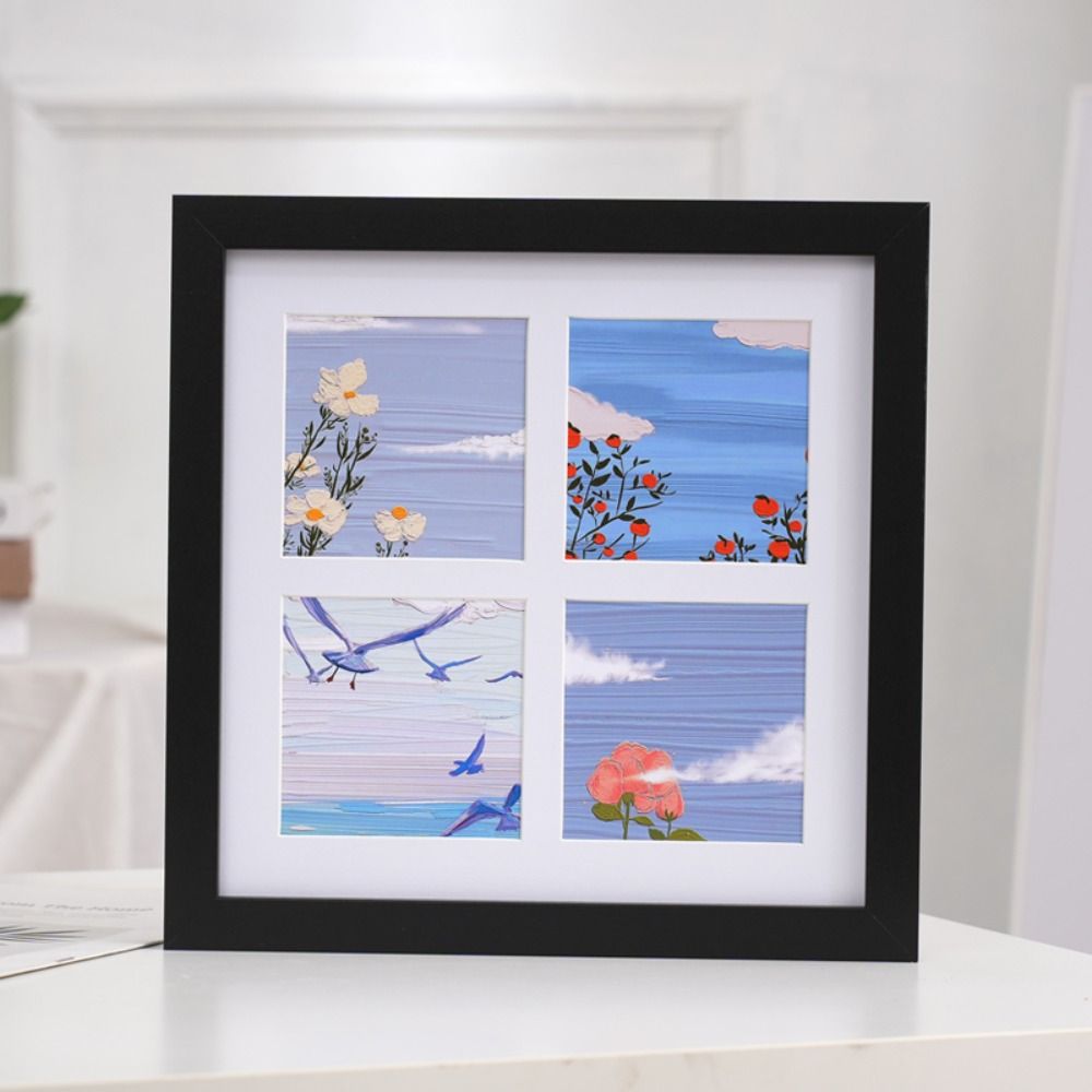 

Oil Painting DIY Photo Frame 4/6/9 Grids Collage Picture Frame Art Display Frame Pet Paw Print 9 grids