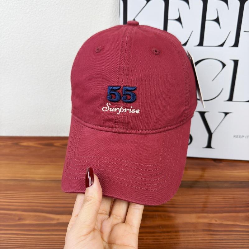 New letter embroidery showing face small soft top baseball hat men's and women's niche personality versatile sunshade cap