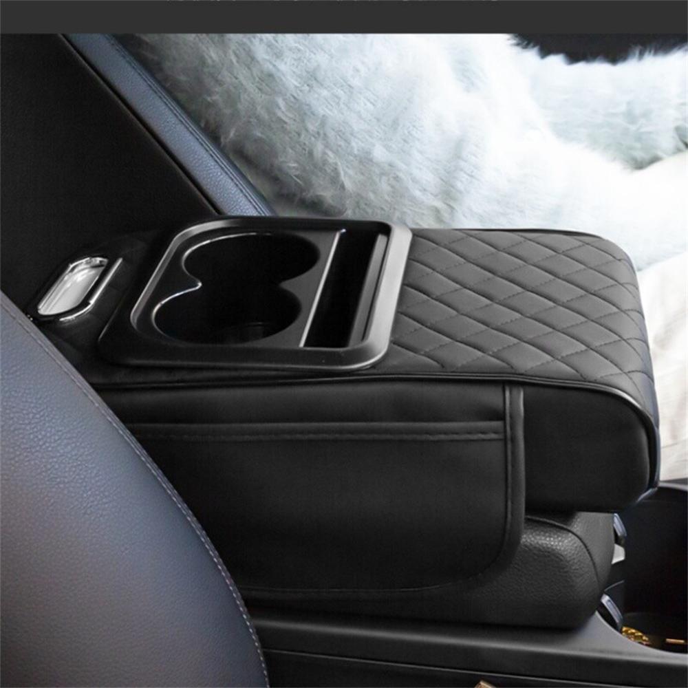 Car Armrest Cushion 5-In-1 Center Console Cover With Cup Holder Tissue Box Slot