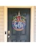 1 decorative Hello doorplate, wreath decoration doorplate, wooden handicraft pendant, American celebration