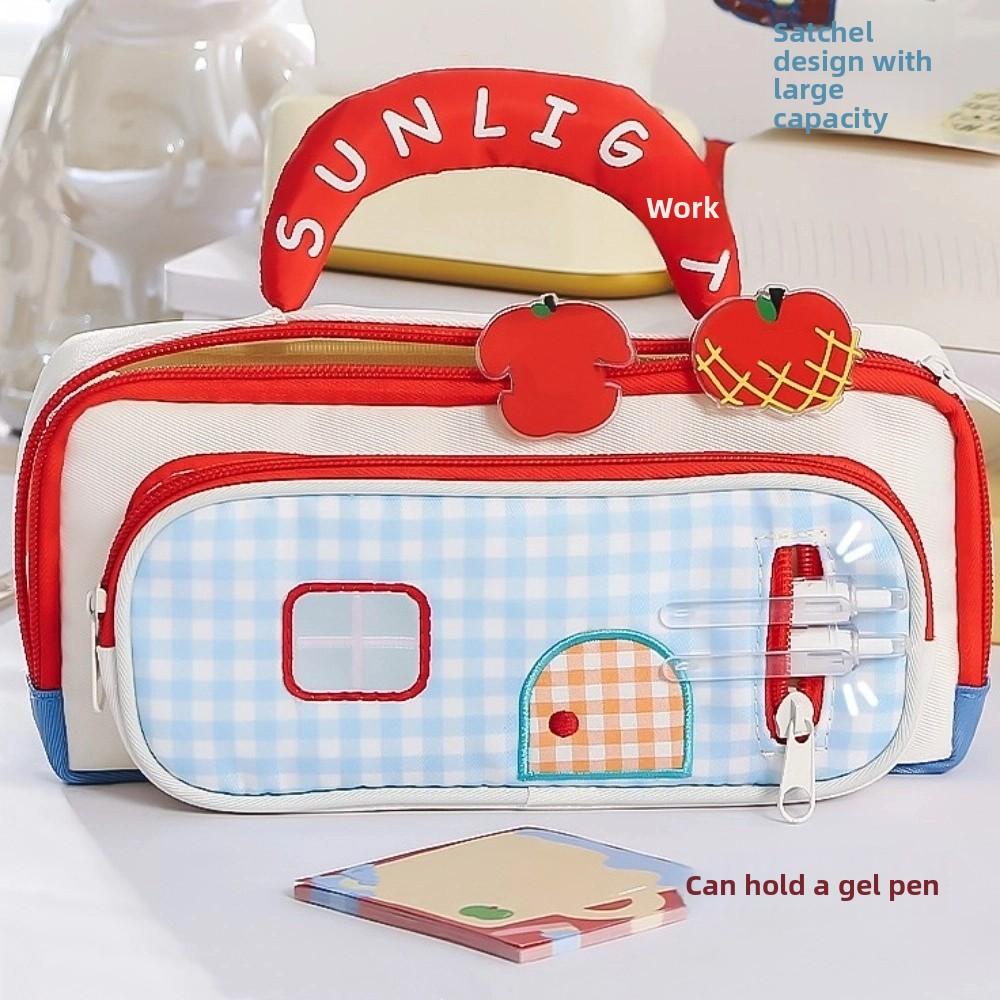 Large Capacity Dopamine House Pencil Bag Cosmetics Storage Pen Pencil Case  Kids Gift