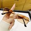 Square Frame Ocean Sheet Sunglasses Fashion Trend Full Frame Sunglasses Simple Metal Frame Wear 985