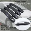 Carbon Fiber Door Handle Cover Catch Trim Car Accessories for Toyota Yaris Vitz XP130 2012 2013 2014 2015 2016 2017 2018
