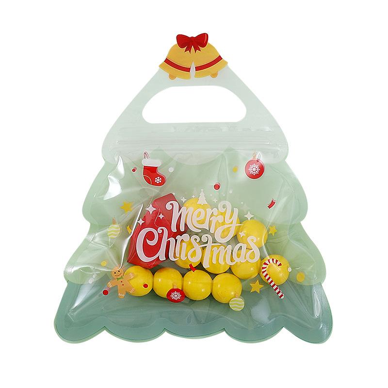 10Pcs Plastic Portable Christmas Self-Sealing Bag Diy Kids Toys Xmas Wedding Holiday Party Candy Snack Sugar Gifts Storage Bags