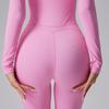 Cross-border Half-Zip Slimming Yoga Jumpsuit - Nude Feel One-Piece Dance & Fitness Wear
