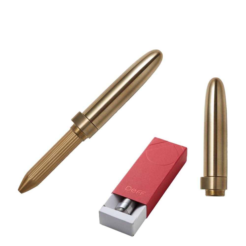 

Deff Ballpoint Pen Extra Short for Men and and Business Brass Ballpoint Pen Refill, Design, Women, Oil-Based Water-Based Ink, Use, Finish. (Premium