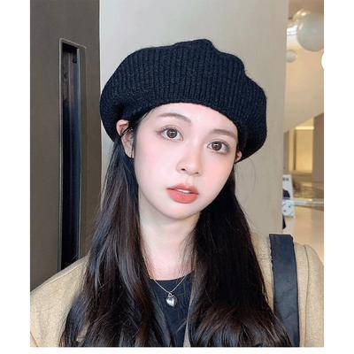 Berety damskie modne jednokolorowe wełniane berety z damską czapką artystyczną w stylu francuskim, ciepła czapka na jesień i zimę