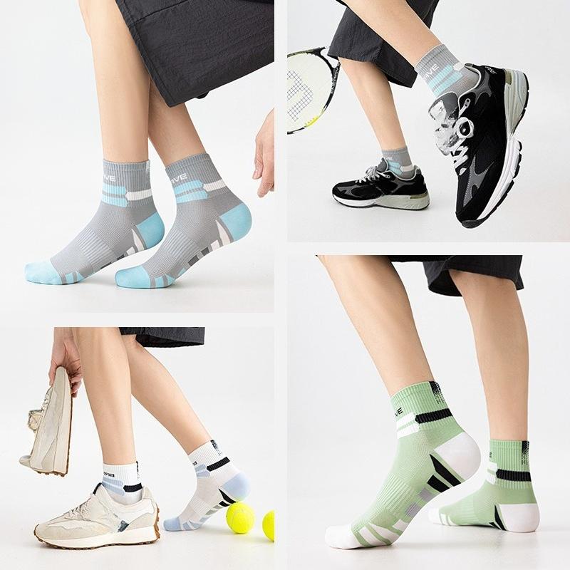 Socks Men's Cotton Anti-odor Sports Socks Spring/Summer Thin Mid-calf Cotton Running Socks