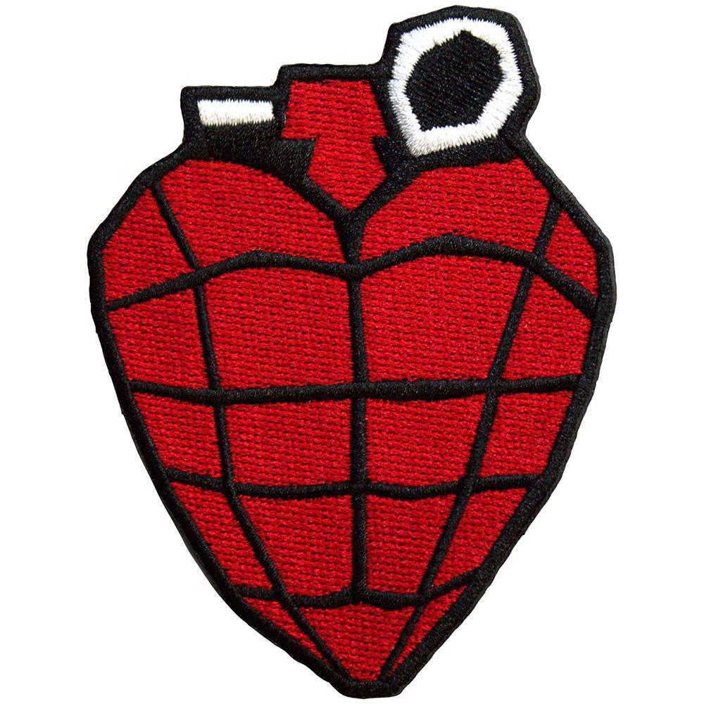 Green Day Woven Grenade Iron On Patch