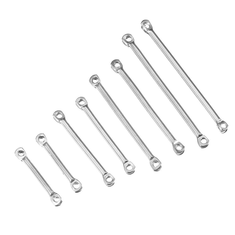 

20pcs 15/20/25/30mm Stainless Steel Rod Double Hole Bar Connector Link Stick PVD DIY Drop Earring Tassel Making Jewelry Findings Length 20mm
