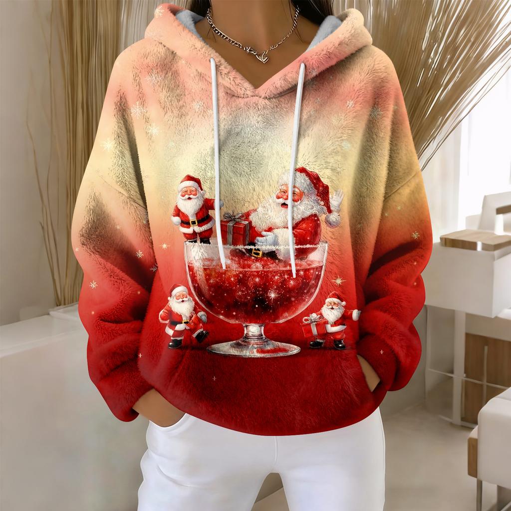 Dámské mikiny Oversized Zimní Plyšové Roztomilé Mikiny Pulovr Trendy Podzimní Zimní Oblečení