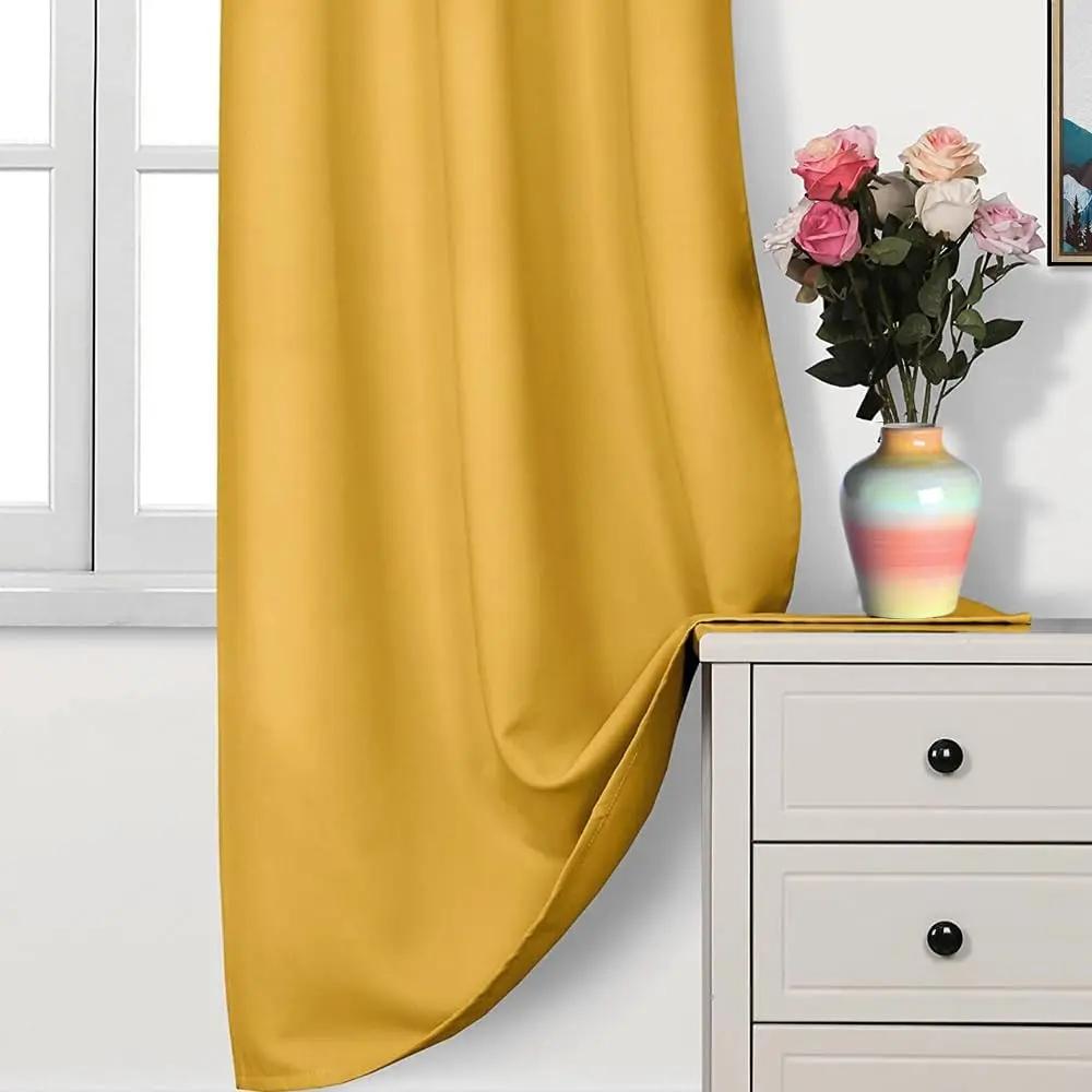 

Высокоточные желтые термошторы для оформления окон спальни, затемняющие, для гостиницы, офиса, террасы, декоративные шторные панели #35 1Piece W100 X H120CM&Ring (Grommet top) жёлтый