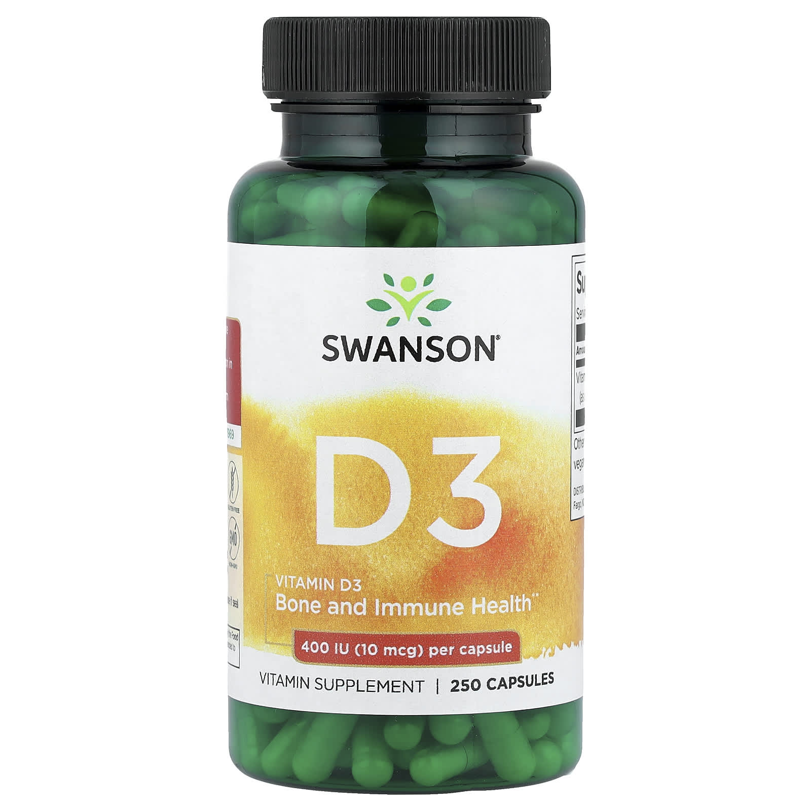 

Vitamin D3, 400Iu (10Mcg), 250 Capsules