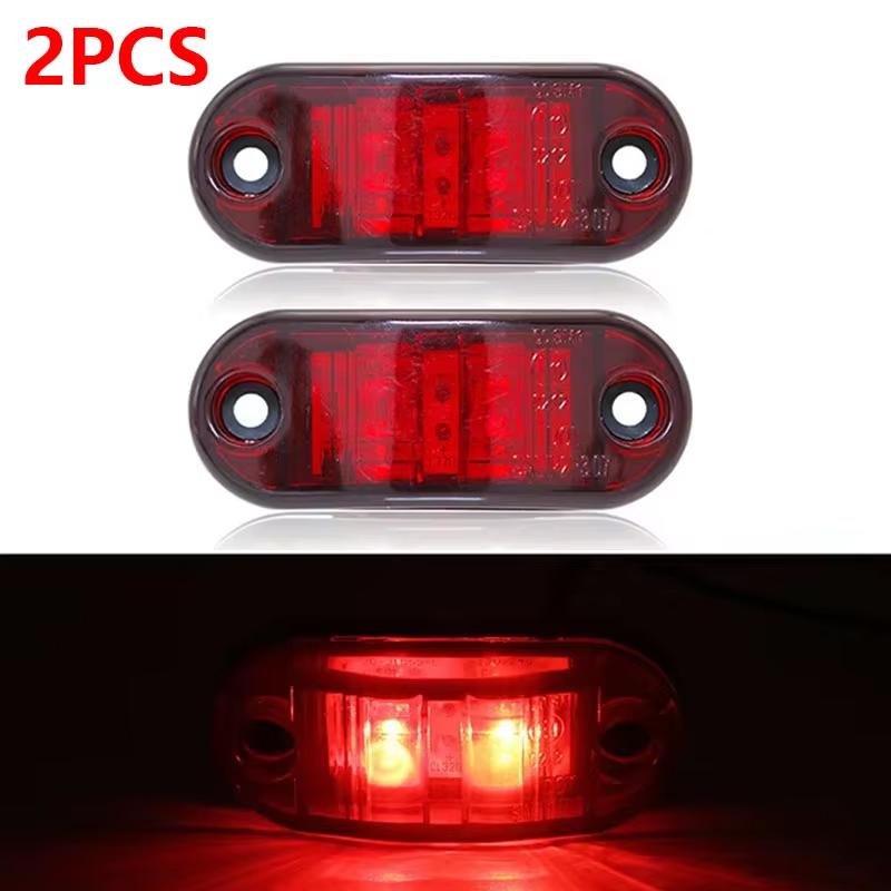 2/4Pcs Led Side Marker Lights 12v 24v Trailer Trucks Car Warning Lamp Clearance Signal Strobe Light Waterproof Oval Amber Lamp