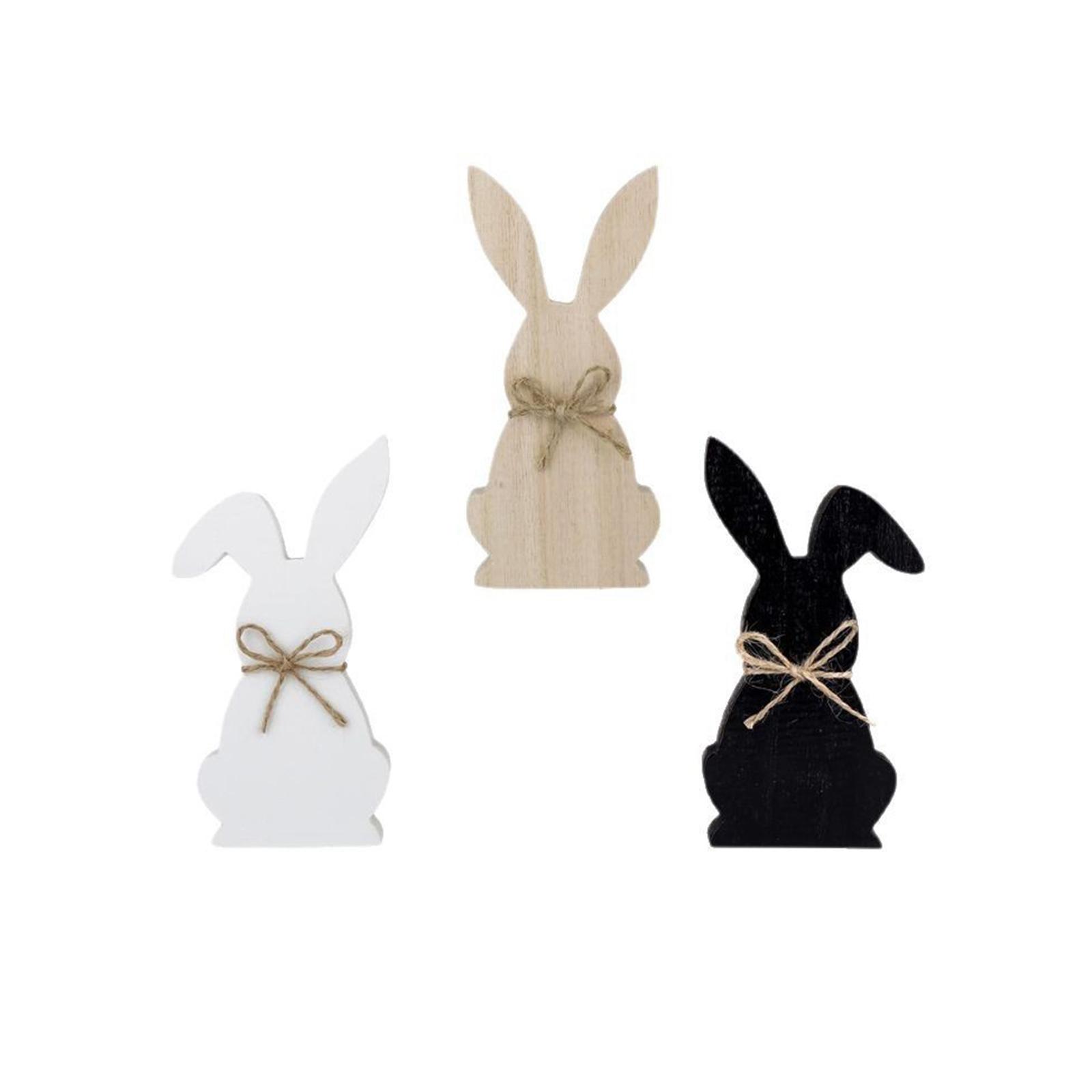 

3pcs Tray Decoration Set Easter Decoration Dining Table Decoration Wooden Crafts Decoration One Size белый