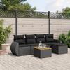 VidaXL Garden Lounge Set 6 Pcs with Cushions Black Braided Resin 3257308