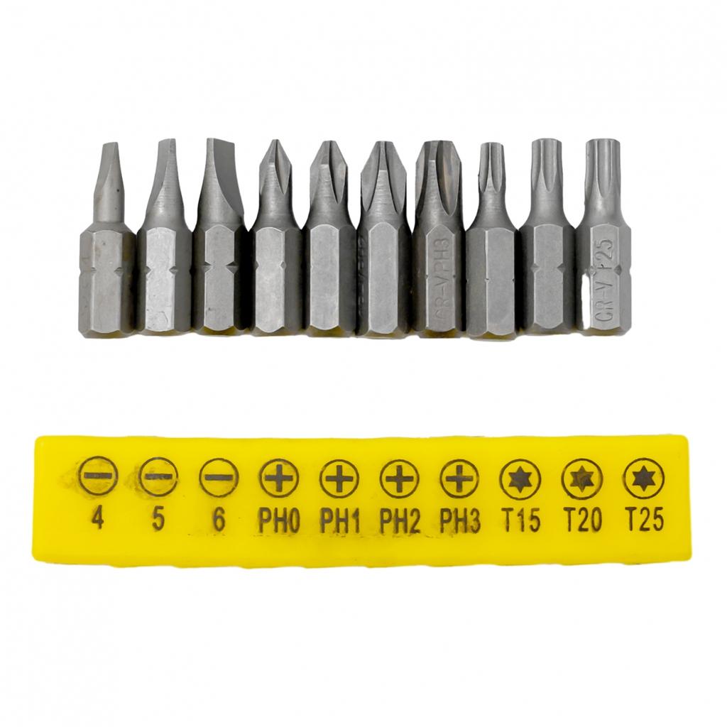10Pcs/set Screwdriver Bit Wrench Tool Nutdrivers 6.35mm Metal