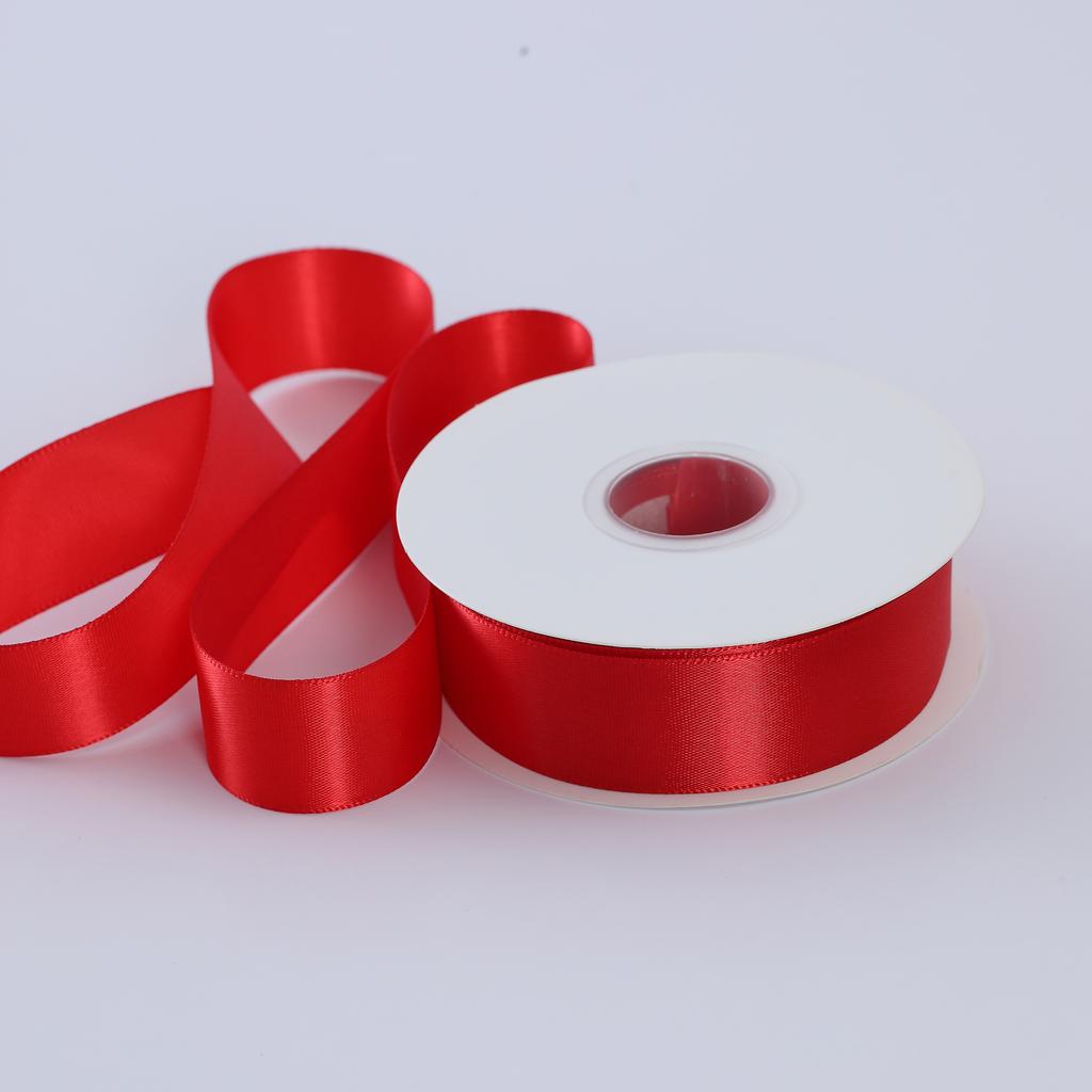Stock 1.5 Inch 25Y Single Face pink Silk Ribbon Solid Color Polyester Satin Ribbon for Garment Accessory Gift Package