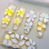 3D Silicone Flower Nail Art Carving Mold Acrylic Hibiscus Floral Five-Petal Blossom Diy Nail Art Decoration Transparent Template