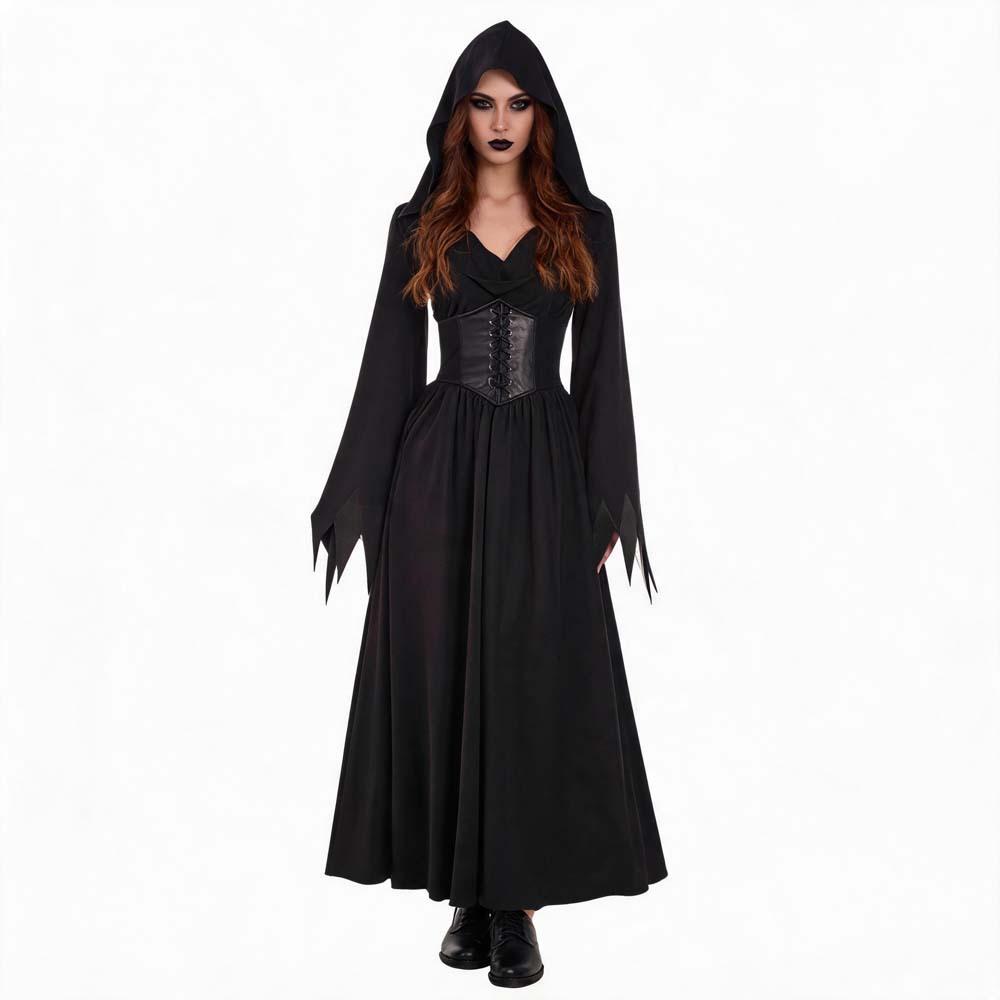 Medieval Vampire Queen Cosplay Costume Dress for Women Halloween Gothic Princess Gown Renaissance Dark Vintage Long Dress