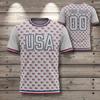 Maglia da Calcio Stampata 3D Bandiera USA Uomo Donna Maglietta da Calcio Patriottica Girocollo Manica Corta Estate Maglia Fan Squadra USA