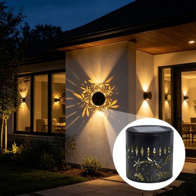 Solar Wall Light, Hummingbird Butterfly Projection Lantern, Waterproof Outdoor Garden Fence Lamp for Yard Patio Decor
