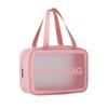 Waterproof PU Toiletry Bag - Portable, Large Capacity, Visible Storage for Cosmetics