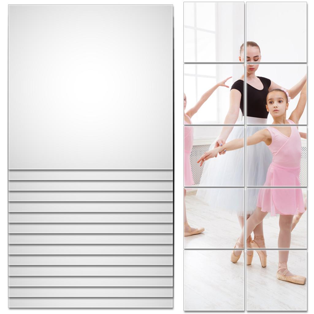 10/20/30 st Spegelark Självhäftande Icke Glas Spegel Flexibla Spegelark DIY Kakel Spegelklistermärken Väggdekor Spegel