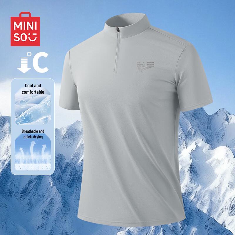 MINISO Men's Half-Zip Quick-Dry Polo Shirt