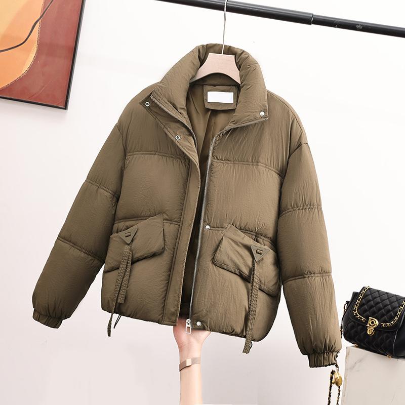 Short down cotton jacket women's 2025 new fashion stand-up collar cotton jacket, warm winter clothes, slimming jacket and padded jacket
