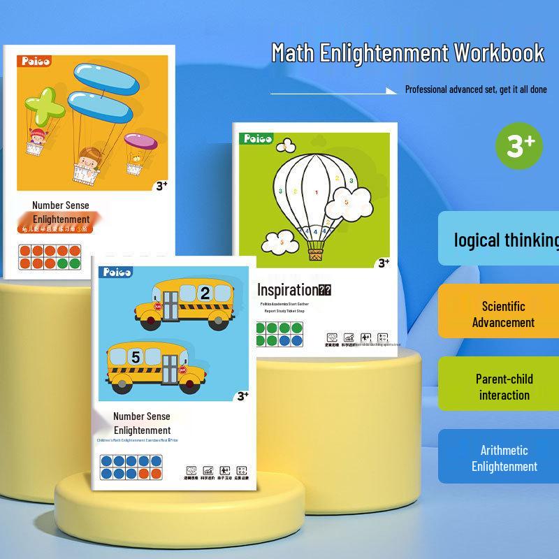 Bocai Ten-Grid Number Sense Math Practice Game Book for Kindergarten