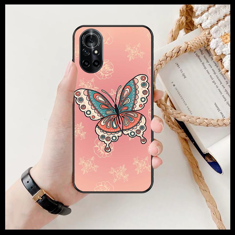 Schöne Schmetterlingsmuster Klare Handyhülle Für Huawei Honor 20 10 9 8A 7 5T X Pro Lite 5G Schwarz Etui Coque Hoesjes Comic Fas
