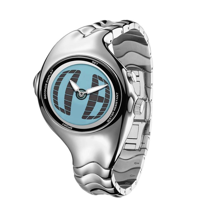Y2K Watch Casual Daily Everyday Gifting Quartz Watch for Men Sport Waterproof Dual Display Wristwatch with Blue Lightning Dial