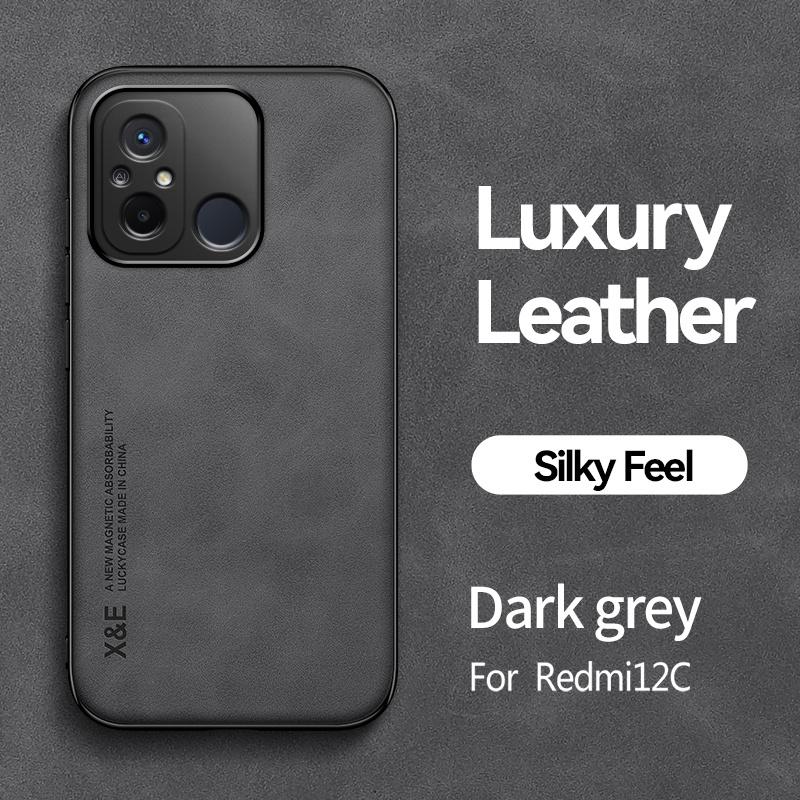 

Для Xiaomi Redmi 12C чехол роскошный кожаный магнитный автомобильный держатель телефон чехлы для Xiaomi Redmi 12C 12 C Redmi12C мягкий TPU задняя крышка For Redmi 12C