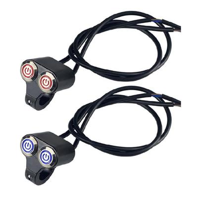 ATV Scooter Headlight Hazard Brake Fog Light Switch 22mm Double Control Button Switch Motorcycle Handlebar Switch