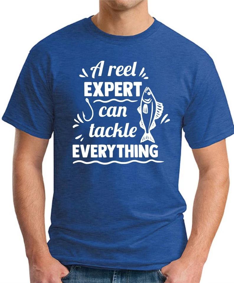 A REEL EXPERT CAN TACKLE EVERYTHING T-SHIRT   Funny Slogan Fishing Hobbies Gift 3 L