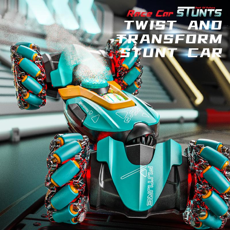 Stunt Car Remote Control Car 360° Rotating Cars Twist Car with Light & Music Car Toys for Kids Boys Age 4 -12 Years Old