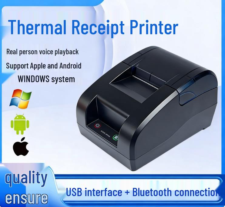 58mm Bluetooth/WiFi Thermal Receipt Printer with Voice-Activated Order Processing & Inventory Management for Supermarkets.