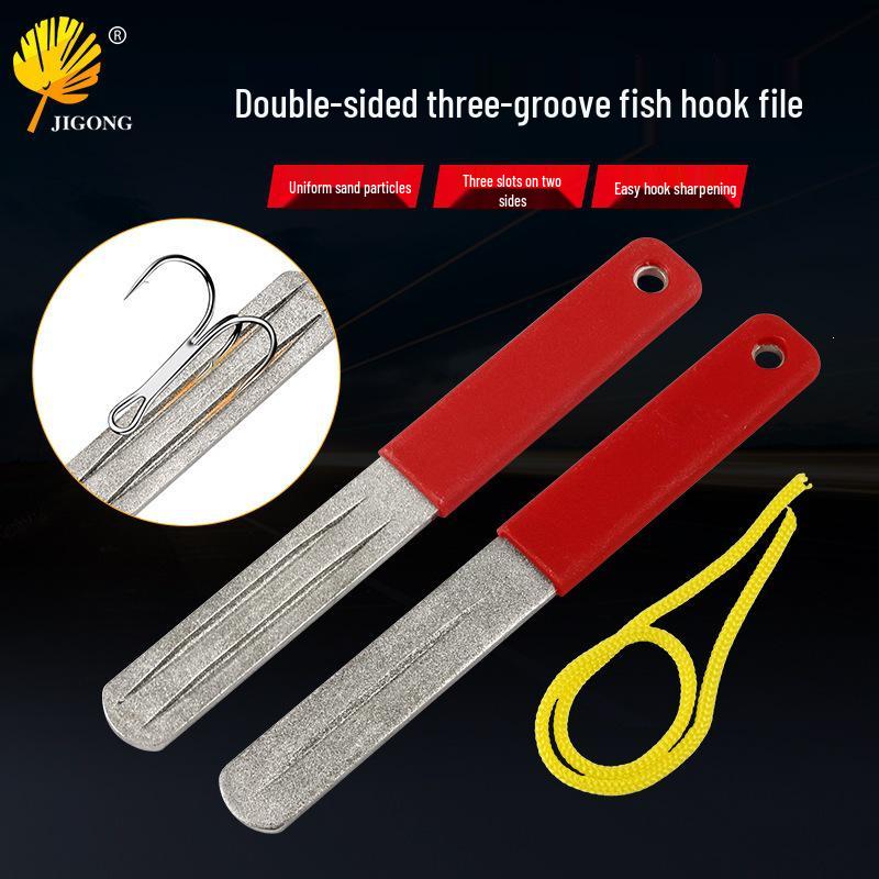 Dual-Sided Fishing Hook File - Hook Tip Sharpener for Sea & Fly Fishing